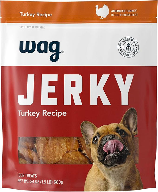 Amazon Brand - Wag Soft & Tender American Jerky Dog Treats – Turkey Recipe (24 oz)