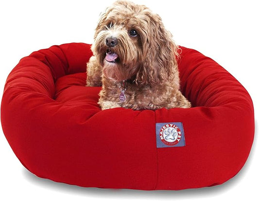 Majestic Pet 32 inch Red Bagel Dog Bed Products