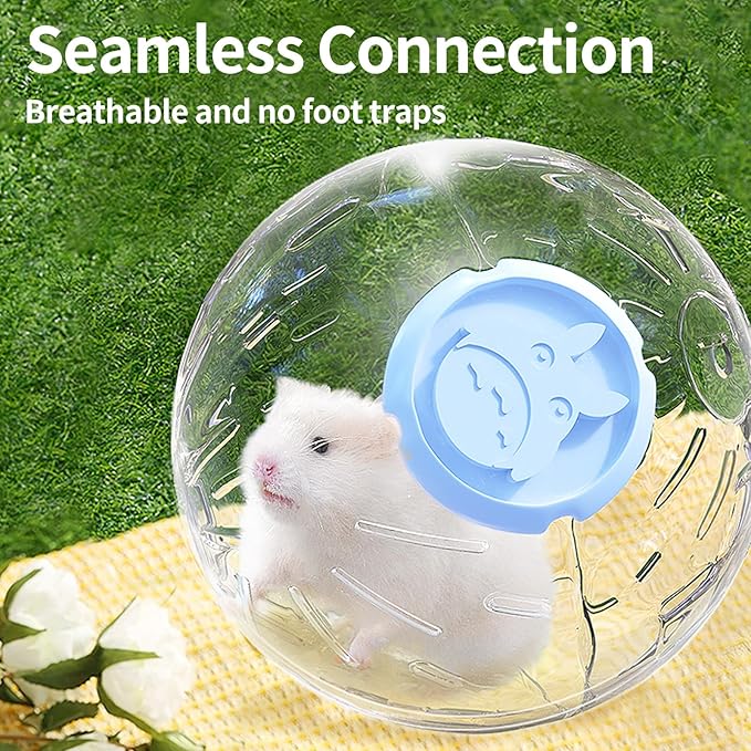 7.9 inch Hamster Ball, Exercise Toys, Running Ball, Clear Plastic Balls, Large Space, Easy to Clean, Hamster Cage Accessories, for Small and Medium Hamsters, Syrian Dwarf Hamster, Blue