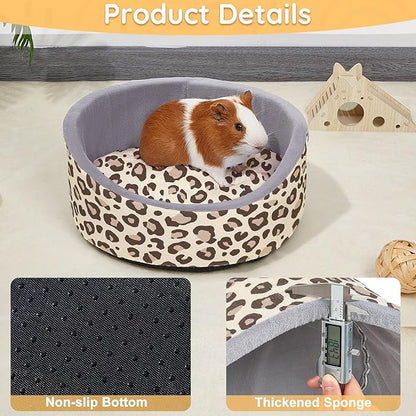 Glittme Soft Rabbit & Guinea Pig Bed - Thick Removable Mat, Machine Washable, Cozy Cuddler Cup Bed for Guinea Pig, Rabbit, Ferret