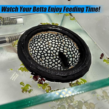Aquarium Floating Betta Fish Skins, Betta or Shrimp Feeder, Cave and Hammock, Small Fish Feeding Rings, Aquarium Hiding Feeding Decorative Accessories (Blue)