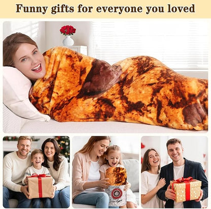 mermaker Cookies Blanket 2.0 Double Sided 71 inches for Adult and Kids, Novelty Realistic Cookies Throw Blanket, 285 GSM Soft Flannel Blanket