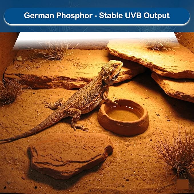 MRREPTILE T5 UVB Reptile Light Fixture Kit – 24W High-Output 10.0 UVB Bulb for Bearded Dragons, Turtles & Lizards – Liner UVA/UVB Lighting for Basking & Vitamin D3 Synthesis