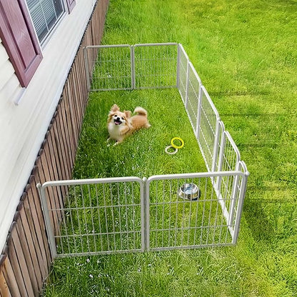 FXW Rollick Unleashed Dog Playpen for Indoor, Yard, RV Camping, 24 inch 8 Panels for Small and Puppy Dogs, White│Patented