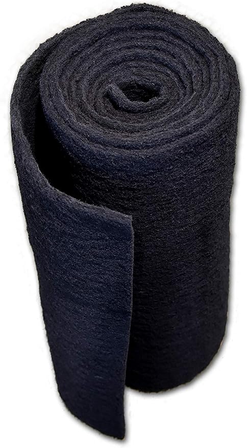 Carbon Fine Filter Media, 3/8" Thick, 12" x 54" Roll, Perfect for Aquariums, Ponds or Water Gardens, Made in USA