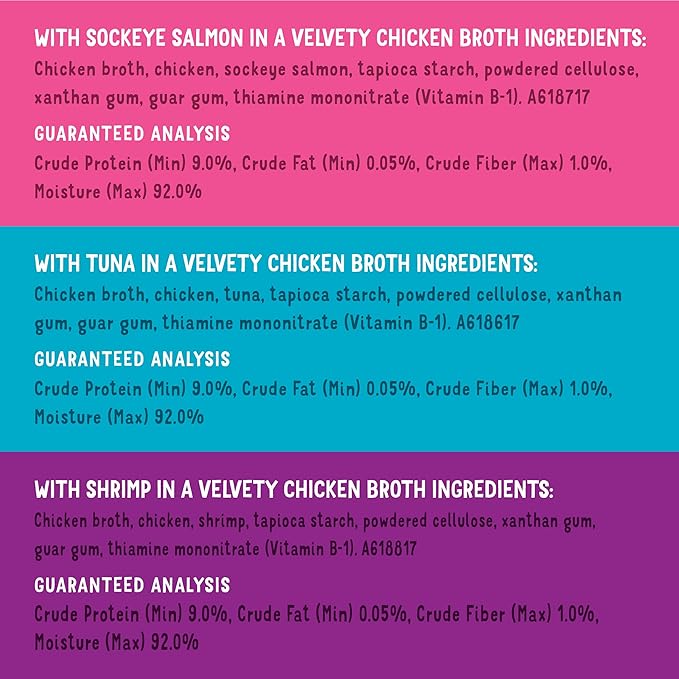 Purina Friskies Grain Free Wet Cat Food Lickable Cat Treats Variety Pack, Lil' Soups With Salmon, Tuna or Shrimp - (Pack of 30) 1.2 oz. Cups