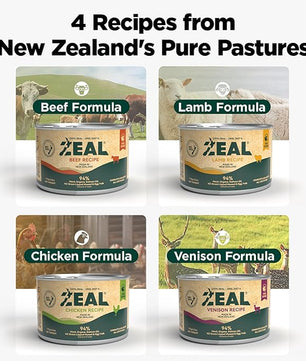 ZEAL New Zealand Canned Wet Dog Food – High Protein, Pure Nutrition, Grain-Free with Superfoods (Lamb, 6oz Can, 12-Pack Tray)