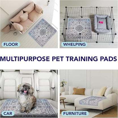 Washable Pee Pads for Dogs - Super Absorbent Reusable Puppy Training Pads - 100% Waterproof, Leak-Proof & Non-Slip Whelping Pads for Pet Housebreaking