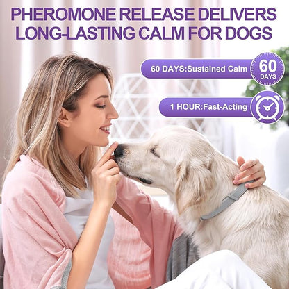 6-Pack Pheromones Calming Collar for Dogs, Waterproof Dog Calming Collar Relief Anxiety, Barking, Bad Behaviors, 60 Day Lasting for Small, Medium & Large Dogs, 25 Inches Adjustable (Gray)