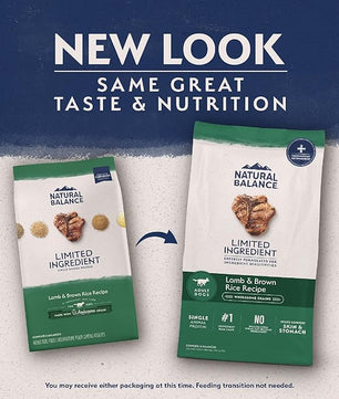 Natural Balance Limited Ingredient Adult Dry Dog Food with Healthy Grains, Lamb & Brown Rice Recipe, 12 Pound (Pack of 1)