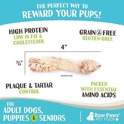 Raw Paws Freeze-Dried Chicken Necks for Dogs & Cats (4-Ounce) - Made in USA - Raw Freeze Dried Dog Treats - Chicken Necks for Cats - Single Ingredient Chews