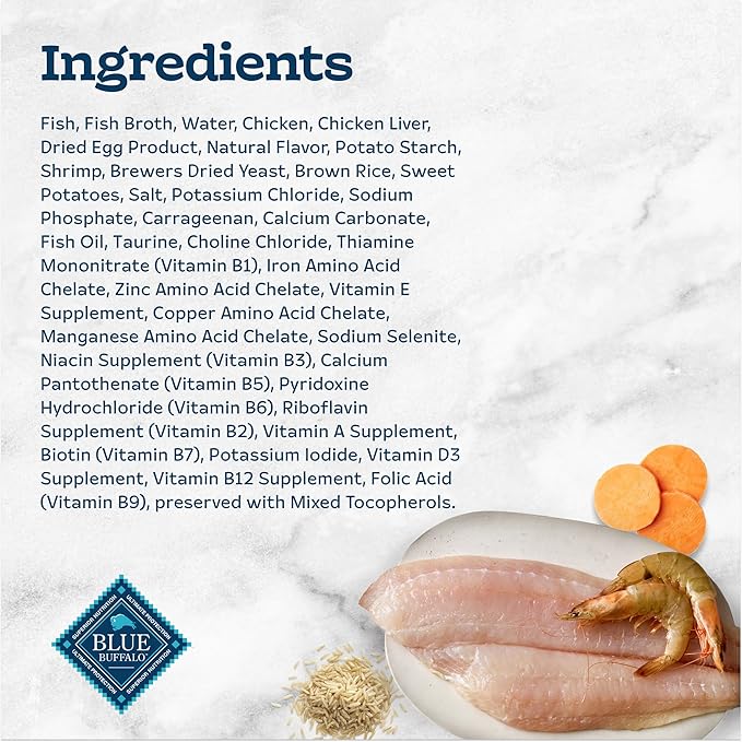 Blue Buffalo Tastefuls Natural Wet Cat Food Cans, Flaked Style, Fish and Shrimp Entrée in Gravy 3-oz Cans (Pack of 4)