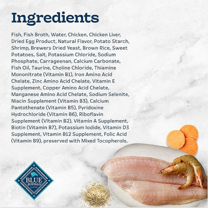 Blue Buffalo Tastefuls Natural Wet Cat Food Cans, Flaked Style, Fish and Shrimp Entrée in Gravy 3-oz Cans (Pack of 4)