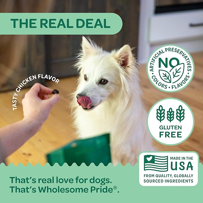 Wholesome Pride 9-in-1 Dog Multifunctional Soft Chews – Joint Pain Relief, Hip & Joint Support, Immune, Skin, Gut, Heart, Brain Health – Glucosamine, MSM, Chondroitin – 90 Chews