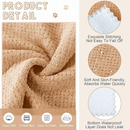 10 Pcs Guinea Pig Cage Liners Washable Rat Bedding for Guinea Pigs Controlling Absorbent Waterproof Pee Pads Blanket for Rabbits Hamster Small Animals Chinchilla(18 x 24 Inch,Gray Coffee)