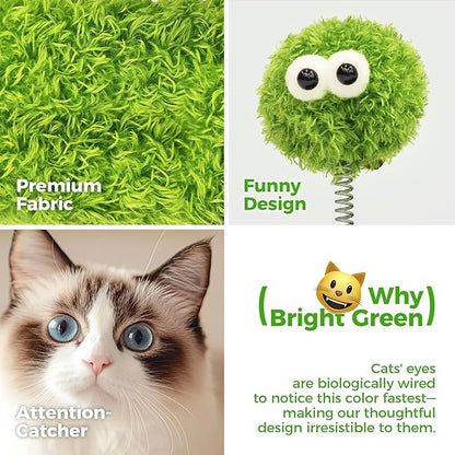 TINYBEAST 34" Tall Cat Scratching Post, Cat Scratcher Featuring Natural Sisal Rope, Cat Tree with Interactive Plush Toy Ball and Stable Base for Indoor Large Adult Cats & Kittens(Beige)