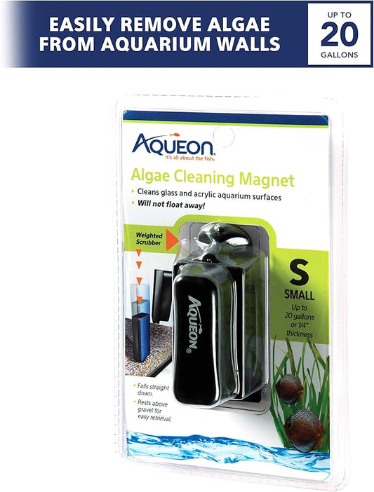Aqueon Aquarium Algae Scraper, Fish Tank Cleaning Magnets for Glass/Acrylic, Small, Black