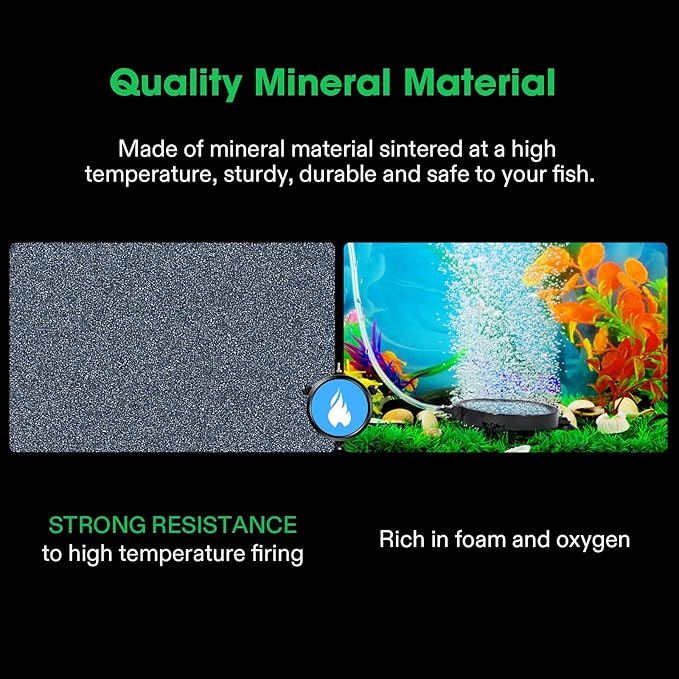 VIVOSUN Air Stone Disc 8 x 8 Inch with Shell and Sucker for Aquarium, Fish Tank and Hydroponics Air Pump