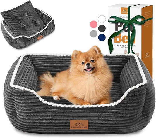 Orthopedic Dog Bed for Medium Dogs,Dog Sofa Beds Supportive Foam Pet Couch Bed with Removable Washable Mat and Nonskid Bottom (Medium, Dark Grey)