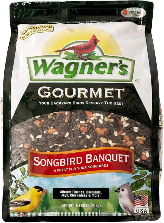 Wagner's 82042 Songbird Banquet Wild Bird Food, 5-Pound Bag & 62046 Backyard Wildlife Food, 8-Pound Bag & 62032 Cardinal Blend Wild Bird Food, 6-Pound Bag