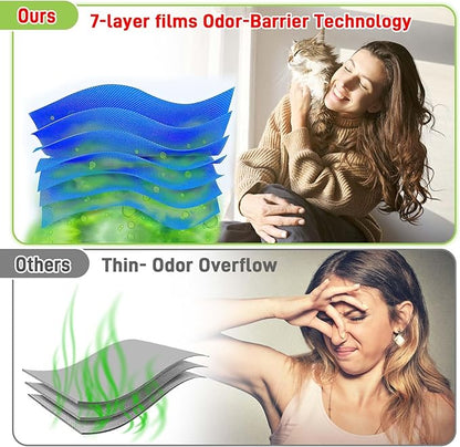 12 Pack Cat Litter Refill Bags, 100% Odor Lock Litter Refills Compatible with Litter Genie XL/Plus/Standard/Pet Pail