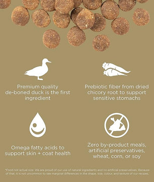 Go! Solutions Sensitivities Limited Ingredients, Grain-Free Dry Dog Food, Duck Recipe for Sensitive Stomach, 12 lb Bag