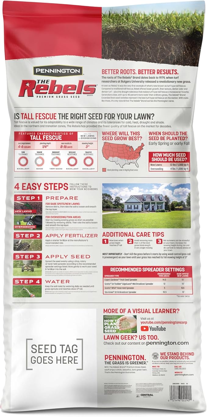 Pennington The Rebels Tall Fescue Grass Seed Mix 40 lb