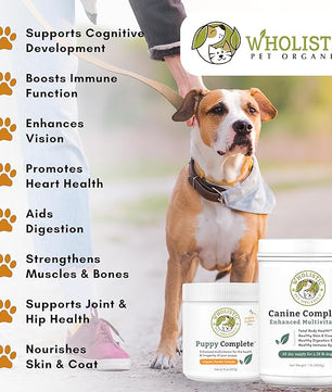 Wholistic Pet Organics Canine Complete - Dog Multivitamin Powder - 4 Lb - Daily Dog Vitamins and Supplements for Homemade Food - Immune System, Skin, Coat & Overall Health - Small and Large Breed