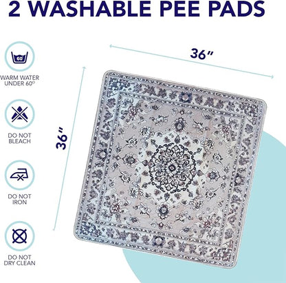 Washable Pee Pads for Dogs - Super Absorbent Reusable Puppy Training Pads - 100% Waterproof, Leak-Proof & Non-Slip Whelping Pads for Pet Housebreaking