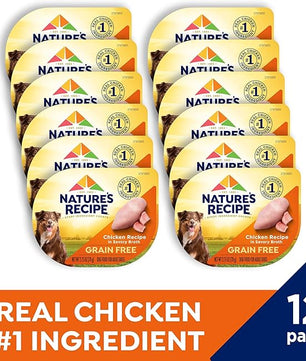 Nature's Recipe Grain Free Chicken Recipe in Savory Broth Wet Dog Food, 2.75 oz. Cup, 12 Count