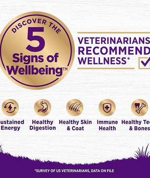 Wellness Complete Health Sensitive Skin & Stomach Dry Dog Food, Wholesome Grains, Natural, Salmon & Rice Recipe, (5-Pound Bag)
