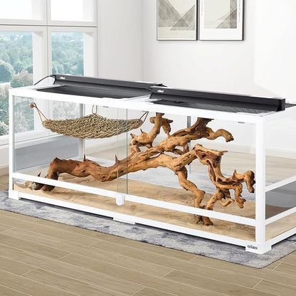 Oiibo UVB Reptile Light, 2PCS HO T5 10.0 UVB Reptile Light Fixture Kit, Connectable UVB Reptile Light for Large Terrarium, 24W Bearded Dragon UVB Light T5 Lamp Bulb