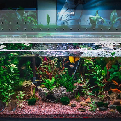 Sieral Aquarium Polycarbonate Canopy Set 2 Pcs 22.95 x 11.5 x 0.12 Inch for 33/40/55 Fish Tank with Center Brace Aquariums Cover Fish Tank Lid with a Hook Knife, Breathable Hole and Handle, Clear