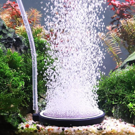 hygger Air Stone for Aquarium: Quiet High Dissolved Oxygen Diffuser Kit for Freshwater or Saltwater Fish Tank and Hydroponic Air Pump-Disc 3 x 3 Inch Air Bubble Stone