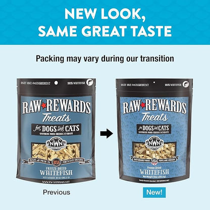 Northwest Naturals Raw Rewards Freeze-Dried Whitefish Treats for Dogs and Cats - Bite-Sized Pieces - Healthy, 1 Ingredient, Human Grade Pet Food, All Natural, Proudly Made in USA 10 Oz