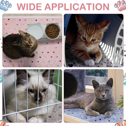 Tudomro 8 Pcs Guinea Pig Bedding Cage Liners Bulk Blankets Small Animal Flannel Throw Bedding Waterproof Absorbent Reusable Pet Pee Sleep Mat Pad Cover for Hamster Ferret(Dot,16 x 24 Inch)