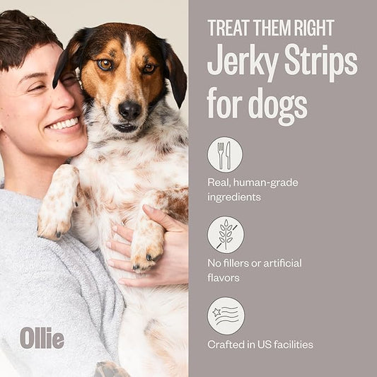 Ollie Jerky Dog Treats Variety Pack, Chicken and Apple and Beef and Sweet Potato Bundle, All Natural, Healthy, Made with Real Meat 10 Oz. Pack of 2