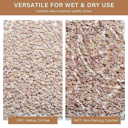 NUPICK 3 lbs Pebbles for Indoor Plants, 1/5 Inch Pea Gravel for Fish Tank, Decorative Rocks for Succulent, Natural River Stones for Vases, Cactus, Landscaping, Bird Bath, Aquarium, Peach