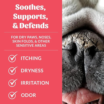 SKOUT'S HONOR Prebiotic Pet Balm - 100% Natural and Made w/Manuka Honey to Promote Healing of Your pet's paw Pads and Nose, Soothes Dry, Itchy Paws and Noses - Safe for Cats and Dogs, 2oz, 3-Pack