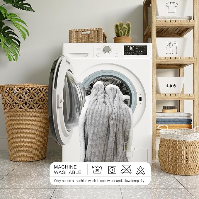 Waterproof Pet Blanket Soft Calming Dog Blanket Cozy Sherpa Fleece Blanket Reversible Furniture Protector Cover for Small Medium Large Dogs Cats Machine Washable, Grey 50x60 in