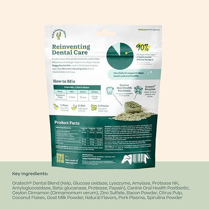 Woof Doggy Dental Pupsicle Mix - Dog Teeth Cleaning Powder for The Pupsicle - Long Lasting Postbiotic Dental Enzyme Mix to Support Oral Health for Dogs