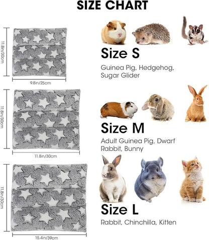 Amakunft Rabbit Bed Pad – Washable Plush Cushion for Guinea Pig, Bunny, Ferret, Chinchilla, Hedgehog, Small Animals, Soft Snuggle Sleeping Mat, Pet Bed Pad for Indoor Cage, Cozy & Easy to Clean