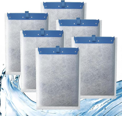 6 Pack Filter Cartridge Compatible with Whisper Bio-Bag Filters, Large Aquarium Filter Cartridges Compatible Replacement with Whisper Filters 20i,40i/IQ20,30,45,60/PF20,30,40,60 and ReptoFilter