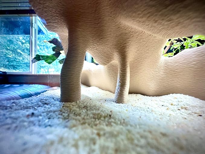 Aquarium & Terrarium Corner Cave – Faux Mangrove Root Hideout for Fish, Shrimp, Geckos, Snakes – Natural-Look Reptile Tank Decor in Textured Root Style (Desert Tan (Sand), 7.5''x7.5''x4'')