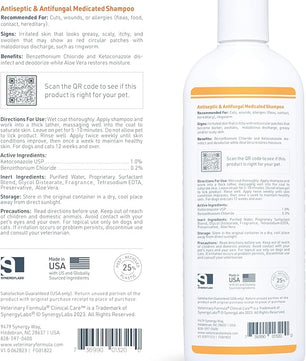 Veterinary Formula Clinical Care Antiseptic and Antifungal Medicated Shampoo for Dogs & Cats, 16 Fl Oz – Helps Alleviate Scaly, Greasy, red Skin – Paraben, Dye, Soap-Free (1 Pack)