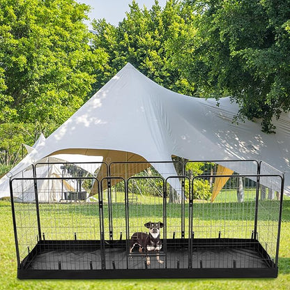 PJYuCien Rectangle Dog Playpen Bottom Pad - Fits 8 Panels 32"" Width Metal Dog Playpen -32""x96"" Size 600D Oxford Cloth Waterproof Playpen Bottom Pad (Note: Only Bottom Pad, No Playpen!!!), Black