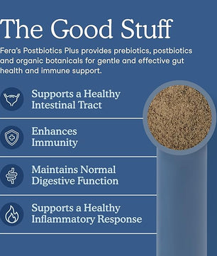 Fera Pets Postbiotics Plus Prebiotics for Dogs & Cats - with Slippery Elm - Promotes Optimal Digestive Health & Inflammatory Response - Enhances Immunity - 120 Scoops