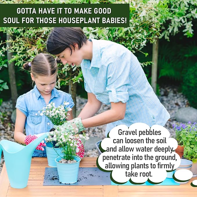 5 LB GreyMixed Pea Gravel, Natural Succulent and Cactus Gravel Pebbles, Pebbles for Indoor Plants, Natural Gardens Mulching, for Houseplants, for Aquarium Gravel, to Maintain Soil Aeration(4-6mm)