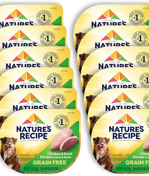 Nature's Recipe Grain Free Wet Dog Food, Chicken & Duck Recipe, 2.75 Ounce Cup (Pack of 12)