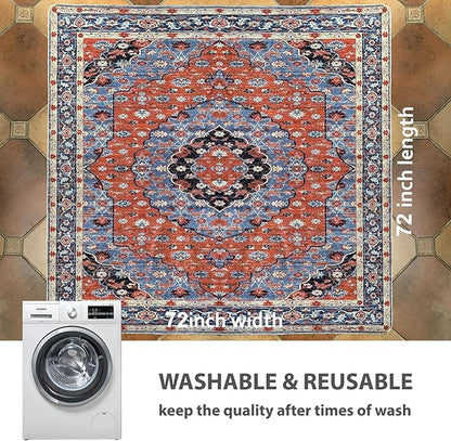 nunubaby Washable Pee Pads for Dogs, Stylish, Non-Slip and Leak-Proof Pee Pads. Reusable Potty Pads for Dogs for Crates and Floors.(Red/Floral, 72" x72")